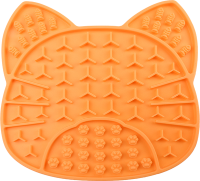 Лизательный коврик для животных Triol Кот 30241017 (оранжевый)