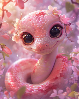 Набор алмазной вышивки Феникс+ Розовая змейка / 68594