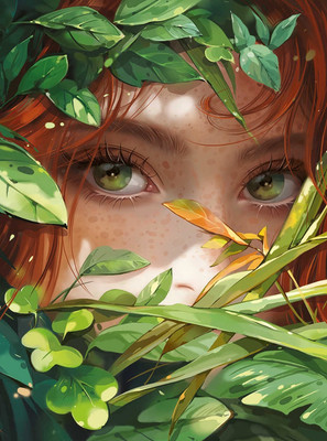 Набор алмазной вышивки Феникс+ Девушка в листве / 68630