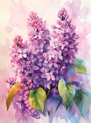 Набор алмазной вышивки Феникс+ Акварельная сирень / 68634