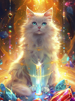 Набор алмазной вышивки Феникс+ Кот и самоцветы / 68637