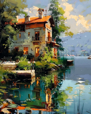 Набор алмазной вышивки Феникс+ Дом на озере / 68652