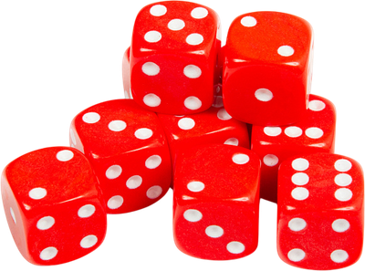 Набор кубиков для настольной игры Звезда D6 16мм / 1230 (10шт, красный с белыми точками)