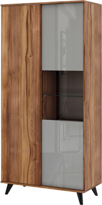 Шкаф с витриной Stolline Онтарио со стеклом / 474.06 (дуб барокко/серый глянец)