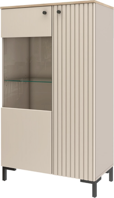 Шкаф с витриной Stolline Тоскана со стеклом / 535.09 (кашемир серый)