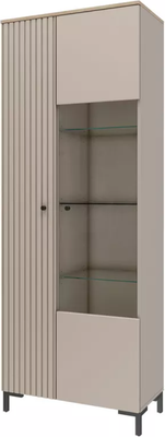 Шкаф с витриной Stolline Тоскана со стеклом / 535.10 (кашемир серый)