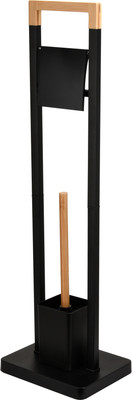 Стойка для туалетной бумаги с ершиком Caspian 90045 (черный/бамбук)