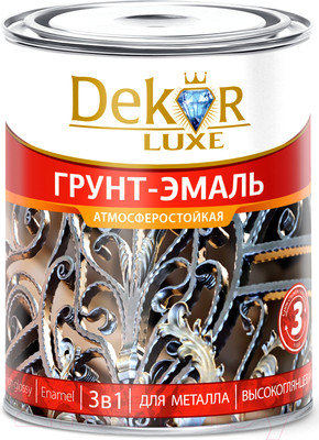 Грунт-эмаль Dekor 3 в 1 алкидная (1.9кг, шоколадный)