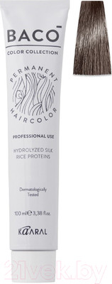Крем-краска для волос Kaaral Baco 7.12 (блондин пепельно-фиолетовый)