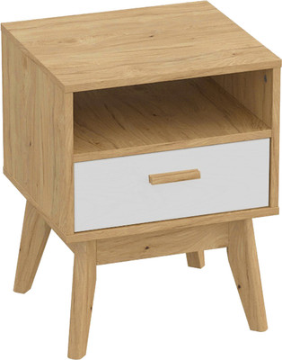 Прикроватная тумба Мебельград Калгари 44x40x57 (дуб натуральный светлый / белый матовый)