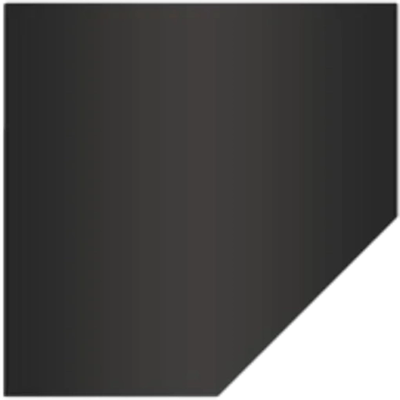 Предтопочный лист КПД LP16 2мм 1000х1000мм угловой (черный)