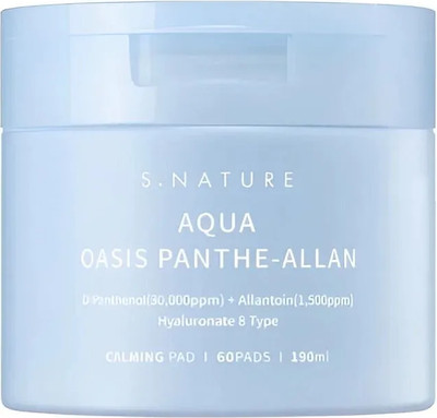 Пэд для лица S.Nature Aqua Oasis Panthe-Allan Calming (60шт)