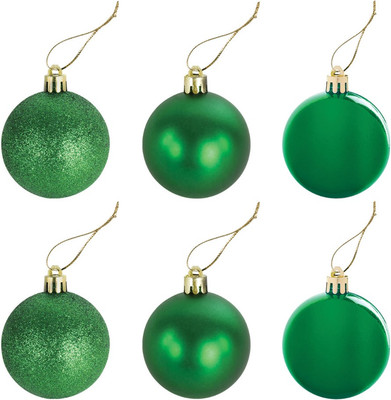 Набор шаров новогодних Золотая сказка 591127 (6шт, зеленый)