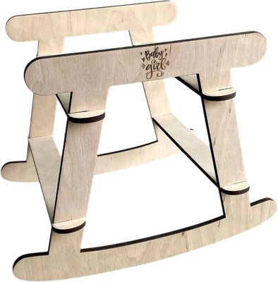 Аксессуар для пупса ОМурМебель Качалка с гравировкой без люльки