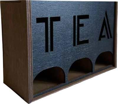 Органайзер для чайных пакетиков ОМурМебель Вертикальный с резкой Tea (черный)