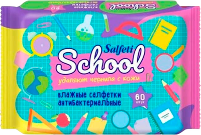 Влажные салфетки детские Salfeti School (60шт)