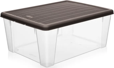 Контейнер для хранения Эльфпласт Elegance / ЕР624 (4л, прозрачный/коричневый)