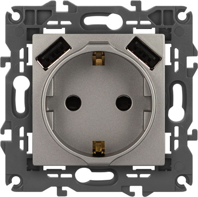 Розетка ЭРА Elegance 14-4109-16 / Б0065775 (титан)
