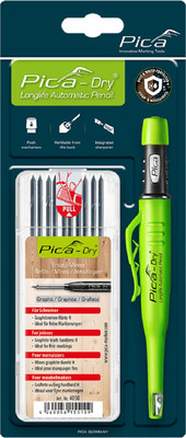 Карандаш строительный Pica Dry / 30405 (с набором грифелей, серый)