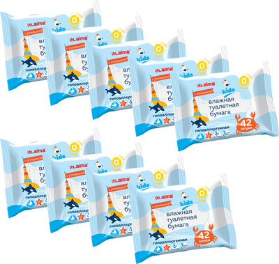 Влажная туалетная бумага Laima Kids. Влажная детская / 116529