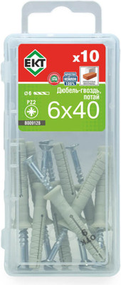 Дюбель-гвоздь ЕКТ 6х40 / B009128 (10шт)