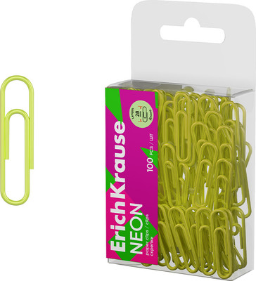 Скрепки Erich Krause Neon / 62041 (желтый)