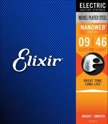 Струны для электрогитары Elixir Strings Nanoweb 12027 9-46
