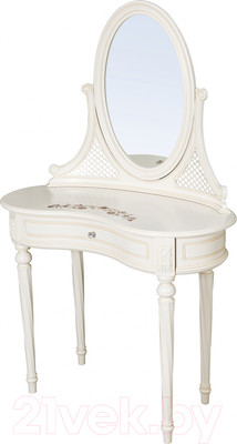 Туалетный столик с зеркалом ГрандМодерн С деколью (ваниль с патиной)