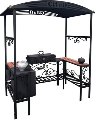 Мангал-беседка Станкоинструмент Царский (кованый с печью и дымоходом)