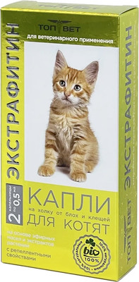 Капли от блох ТОП-ВЕТ Экстрафитин для котят (2x0.5мл)
