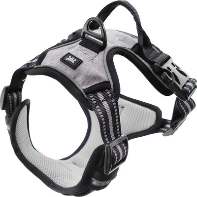 Шлея-жилетка для животных Ferplast Vigor светоотражающая / 78008621 (L, серый)
