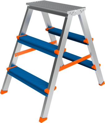 Лестница-стремянка Sarayli Алюминиевая двухсторонняя Color 004739 (3x3)