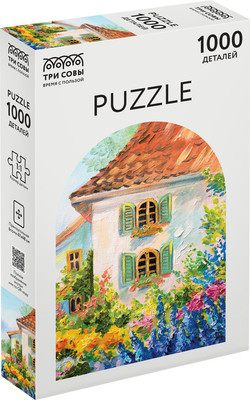 Пазл Три совы Дом в цветочном саду / ПК1000_54679 (1000эл)