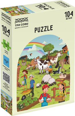 Пазл Три совы Приключения на ферме / ПК104_54573 (104эл)