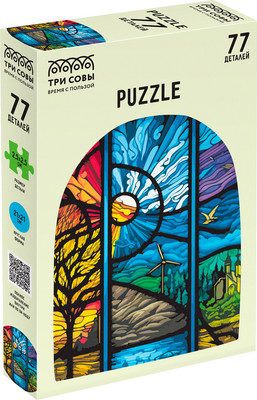 Пазл Три совы Витраж / ПК77_54620 (77эл)