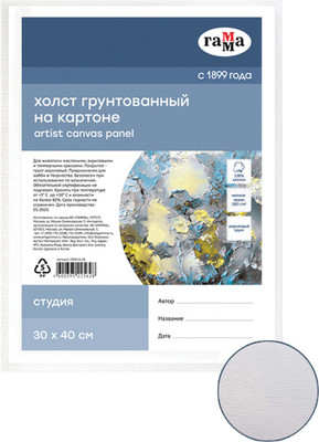 Холст для рисования ГАММА Студия 30x40см / 280818_06 (хлопок)