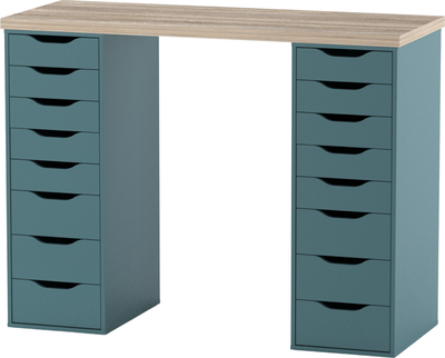 Письменный стол Mio Tesoro Ингар 2/88 (дуб беленый/серо-бирюзовый)