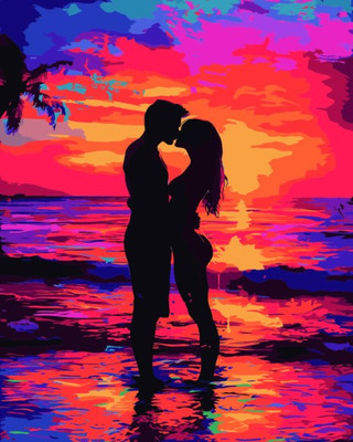 Картина по номерам Феникс+ Пара на закате / 67957