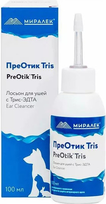 Лосьон для лечения ушей у животных Миралек ПреОтик TRIS (100мл)
