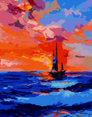 Картина по номерам Феникс+ Морской закат / 67946