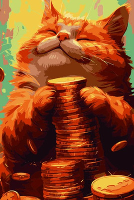 Картина по номерам Феникс+ Кот с деньгами / 67922