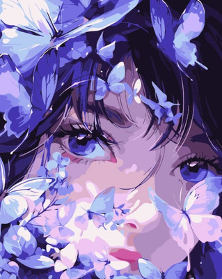 Картина по номерам Феникс+ Девушка с бабочками / 67924