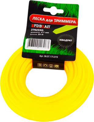 Леска для триммера Brait BR 2.7x25 / 27025 SQ