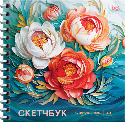 Скетчбук BG Пионы / Скв40гр_64598 (40л)