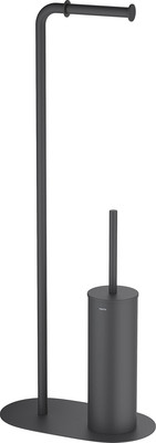 Стойка для туалетной бумаги с ершиком Aquatek Оберон AQ4231MB (с ершиком, черный матовый)