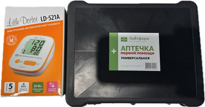 Аптечка универсальная Лайтфарм С автоматическим тонометром (в футляре)