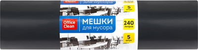 Пакеты для мусора OfficeClean Суперпрочные 240л / 344057 (5шт, черный)