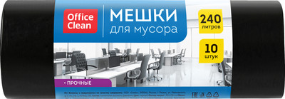 Пакеты для мусора OfficeClean Прочные 240л / 355035 (10шт, черный)