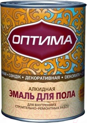 Эмаль Оптима Для пола (900г, красно-коричневый)
