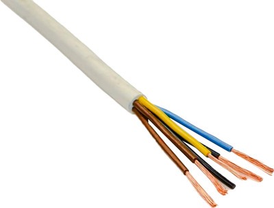 Провод силовой Автопровод ПВС-Т 4x1.0+1x1.0 (100м, белый)